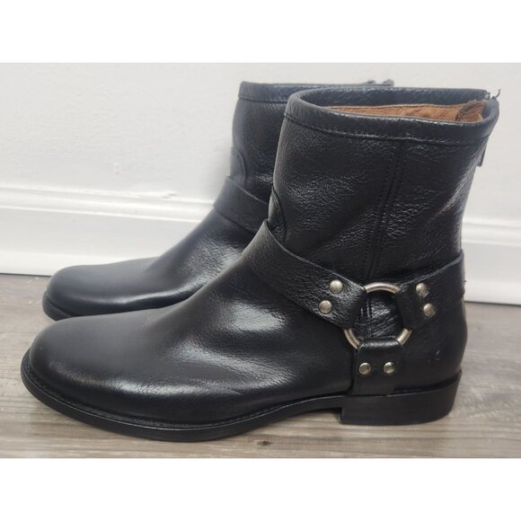 Frye Women's Sz. 8B Portia Harness Short Black Leather Boots NWOT - Picture 1 of 8